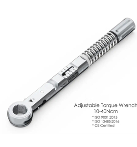 Clé dynamométrique dentaire manuelle réglable Bone Bridge Instruments BBI-138, à cliquet universel pour implants, 10-45 Ncm, hexagonal 6,35 mm 4.0 - Product Image 1