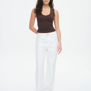 Camiseta deportiva de yoga para mujer, ajustada, elástica, con cuello redondo, de punto acanalado, estilo jersey, deportiva, para gimnasio - Product Image 6