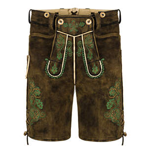 Shorts en cuir bavarois Trachten personnalisés pour hommes - Style décontracté uni, tissu Oxford à séchage rapide - Product Image 1