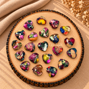 Turquesa Mohave Colorida, Corte Corazón Facetado, 10mm, Cuentas Sueltas para Joyería, Fabricación de Colgantes, Suministros para Manualidades, Accesorios - Product Image 6