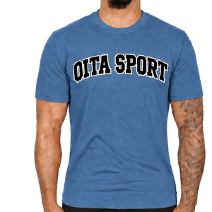 Camiseta Ajustada Azul Acero para Hombre, Manga Corta, Cuello Redondo, Estampado Personalizado, Corte Slim, Informal, de Algodón, Venta al por Mayor, Ropa Urbana Deportiva - Product Image 1
