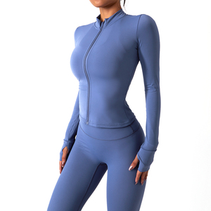 Women's <b>Brown</b> Racerback Scoop Neck Seamless Long Sleeve Elastic Waist <b>Leggings</b> Set Yoga Activewear Medium Support Quick Dry - Product Image 6