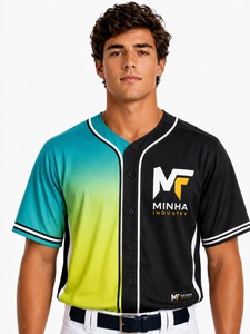 Maillot de baseball respirant personnalisé pas cher à 2 boutons, sublimation, vente en gros, vêtements de sport pour baseball et softball - Product Image 1