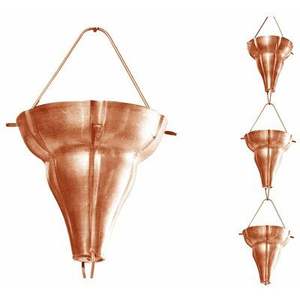 Cadena de Lluvia Artística de Cobre Pulido para Foso de Paraguas, Canal de Agua Colgante para Techo, Decoración Exterior Premium - Product Image 5