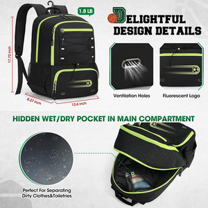Drain Sports Custom Soccer Football <b>Backpacks</b> Corduroy Material 20-37L Capacity Logo Printing OEM Pakistan Manufacturer Export - Product Image 3