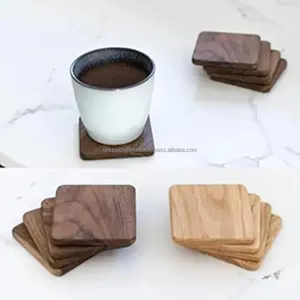 Leaf Cutout Wooden 4 <b>Coasters</b> <b>Set</b> with Metal Holder | Handcrafted Design | Elegant Table & Home Decor - Product Image 3