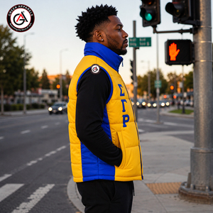 Veste sans manches Sigma Gamma Rho personnalisée coupe-vent écologique légère chaude et compressible pour homme grande taille hiver duveteuse - Product Image 3