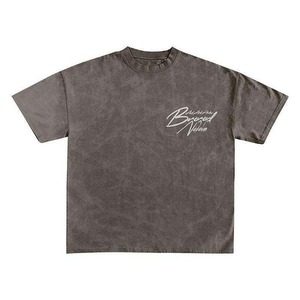 High Quality Men's Acid Washed Cotton T-Shirt And Shorts <b>Set</b> With Brand Logo Print Summer Casual Wear <b>2</b> <b>Piece</b> Outfit - Product Image 3