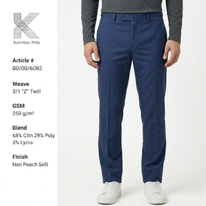 High Stretch 68% Cotton 29% Polyester 3% Blend Fabric Slim Fit Garments Wrinkle Resistant Men Midweight Flat Zipper Fly Smart - Product Image 1