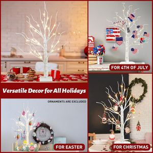 Luci LED a Forma di Albero di Betulla da 2 Piedi, Luci Bianche Calde, Lampada da Tavolo Decorativa, Decorazioni Natalizie Artificiali per Casa e Albero di Natale - Product Image 3