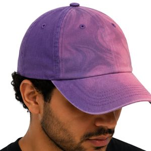Gorra de Béisbol Tie Dye Morado y Rosa, Estilo Vintage, de Algodón Lavado, Unisex, Ajustable, Seis Paneles, Personalizable, OEM, ODM, Venta al Por Mayor de Fábrica - Product Image 4