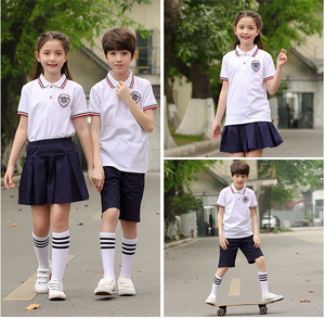 Vêtements d'école respirants pour garçons et filles, uniformes préscolaires en gros avec broderie personnalisée, service OEM ODM - Product Image 6