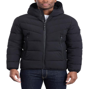 Premium Mens Lightweight Padded Waterproof Breathable Eco-Friendly Anti-Bacterial Hooded PU Fabric Jacket <b>Warm</b> Quilted Winter - Product Image 2