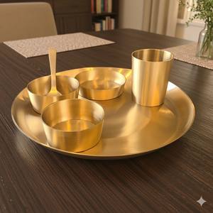 Eleve su experiencia gastronómica con el juego de vajilla de lujo Amulyam de 6 utensilios Kansa hechos a mano: duraderos y sostenibles - Product Image 5