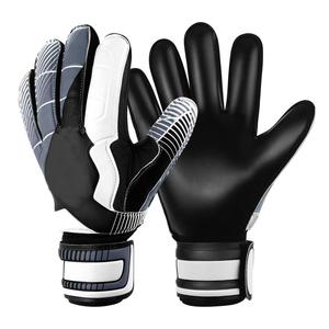 ถุงมือผู้รักษาประตูฟุตบอล PU แบบเต็มนิ้ว กันลื่น ระบายอากาศได้ดี พิมพ์ลายซิลิโคน สายรัดข้อมือปรับได้ ปิดด้วยแถบตีนตุ๊กแก ใช้ได้ทั้งชายและหญิง - Product Image 1