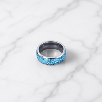 Bague de mariage en carbure de tungstène argenté poli avec incrustation de turquoise personnalisée pour hommes – Vente en gros