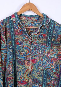 Conjunto de Pijama para Mujer con Estampado Paisley, Camisa de Manga Larga con Botones y Pantalones, Ropa de Estar en Casa, Conjunto de Pijama con Botones Delanteros - Product Image 6