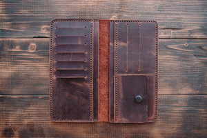 Porte-cartes long en cuir véritable personnalisé de haute qualité pour homme, portefeuille long en cuir multi-compartiments, design fin pour homme - Product Image 6