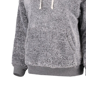 Women Sherpa Fleece <b>Hoodie</b> Custom Embroidered Oversized <b>Teddy</b> Winter Pullover Sweatshirt OEM ODM Wholesale Factory - Product Image 6