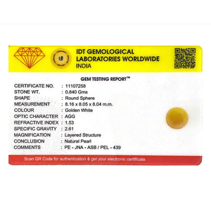 Natural Golden Rice Pearl 4.2 Carat Certified Loose AAA+ Grade Wholesale - Product Image 3