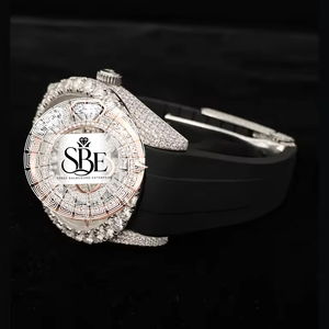 Reloj de Lujo con Diamantes, 42 mm, Redondo, Automático, Analógico, Números Romanos, Correa de Acero Inoxidable, Cierre Desplegable, Unisex - Product Image 2