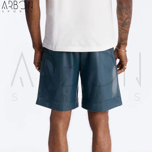 Shorts en cuir tendance bleu sarcelle, nouvelle collection, personnalisables avec votre logo, produit très demandé, style actuel. - Product Image 4