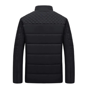 Blouson matelassé pour homme, violet et noir, coupe-vent, épais, hiver, décontracté, col montant, fermeture éclair, coupe régulière - Product Image 5
