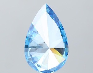 Diamante Cultivado en Laboratorio de Corte Pera de 3.08 Quilates, Color Azul Intenso, Claridad VS1, Triple Excelente, Certificado CVD, Gema Azul Suelta - Product Image 4