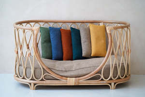 Wholesale Curved Rattan Pet Bed Cheap Price Handwoven Luxury <b>Dog</b> <b>Sofa</b> Furniture Sustainable Manufacturer Direct Bulk Sale - Product Image 4
