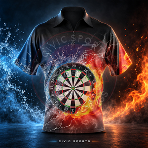 เสื้อดาร์ทชาย คุณภาพพรีเมียม แห้งเร็ว แขนสั้น ผ้าโพลีเอสเตอร์/คอตตอน พิมพ์ลายแบบรีดร้อนสำหรับทีม - Product Image 2