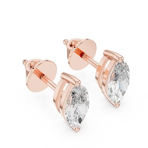 Boucles d'oreilles clous classiques en diamant de laboratoire Marquise certifié IGI 1-3 carats, fermoir poussoir, or 18K/14K/10K et argent 925 pour femme - Product Image 6
