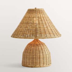 Hand-woven rattan shades for <b>table</b> lamps direct price from factory decor bedside desk lamp - Product Image 4