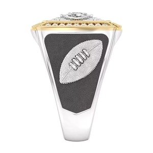 Anillo de Moissanita de Aleación del Campeonato de los New York Jets, Totalmente Personalizado, de Moda Masculina, Bicolor, Personalizado para Colegio/Clase, Estilo Hip - Product Image 4