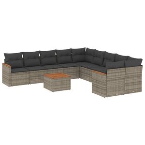 Conjunto de Sofás Modulares Grandes de Ratán PE Gris para Jardín, Colección Premium de Muebles para Exteriores - Product Image 2