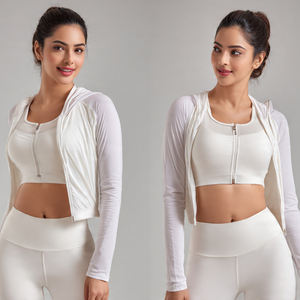 Ensemble deux pièces pour femme : veste zippée compressive et leggings de yoga, vêtements de sport et de fitness - Product Image 5