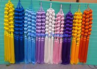 Guirlandes de boules en soie multicolores décoratives, légères et durables, faites à la main en Inde, pour mariage, Mehndi, Sangeet