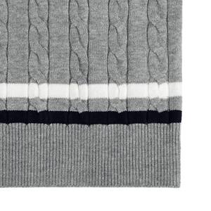 Pull en cachemire et laine à col en V respirant, tricoté torsadé, avec logo personnalisé sur le devant, style universitaire, pour homme, idéal automne-hiver - Product Image 5