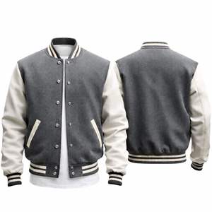 Chaqueta Varsity para Hombre al por Mayor, con Patrón de Letras, Mezcla de Lana, Primavera, Oversize, Transpirable, Estilo Urbano, Ropa Masculina, Chaqueta de Béisbol - Product Image 2