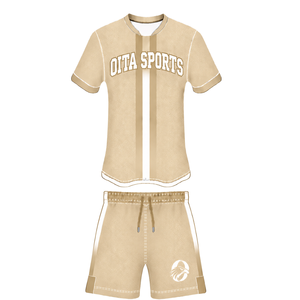 Conjunto de Rugby Beige Blanco, Jersey de Manga Corta con Cierre Frontal, Pantalones Cortos a Juego, Uniforme Deportivo Transpirable para Entrenamiento de Equipo - Product Image 1
