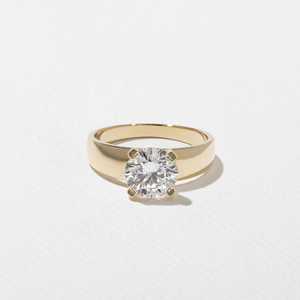 แหวนเพชรหมั้นทรงกลมเดี่ยว เพชรเลี้ยงในห้องปฏิบัติการ ทองคำแท้ 14K 18K ดีไซน์คลาสสิก หรูหรา ทันสมัย วงแหวนเรียวขนาดกว้าง 5.2 มม. ขายส่ง - Product Image 1