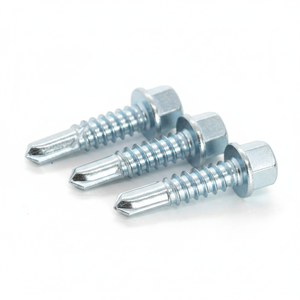 สกรูหัวหกเหลี่ยมเจาะเองได้ เกรด 8 เหล็กกล้าคาร์บอน ชุบสังกะสี/ชุบกัลวาไนซ์/ฟอสเฟต  ขนาดนิ้ว/เมตริก สำหรับงานหลังคาและโครงสร้าง  OEM มีจำหน่าย PDC - Product Image 1