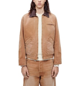 เสื้อแจ็กเก็ตผ้าใบผ้าฝ้ายทอลายทแยงผ้าแคนวาสสำหรับใส่ทำงานแนวสตรีทแวร์ซักได้ตามต้องการ - Product Image 3