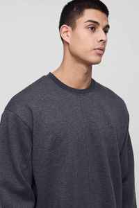 Suéter de Punto para Hombre, Cuello Redondo, Color Gris Oscuro, Corte Regular, Manga Larga, Estilo Casual para Otoño - Product Image 6