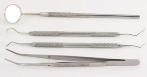 Premium Dental Student Basic Examination Tools Kit Stainless Steel Diagnostic Kit Mouth Mirror Explorer Periodontal Probe - Product Image 2