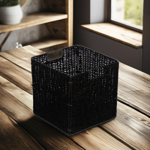 Handmade Rattan <b>Cube</b> <b>Basket</b> Eco Friendly Storage for Modern Home Use - Product Image 1