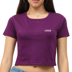 ผู้ผลิตจากปากีสถาน เสื้อยืดครอปพิมพ์ลายตามสั่ง ผ้าฝ้าย 100% เสื้อยืดลำลองสำหรับผู้หญิง ระบายอากาศได้ดี เหมาะสำหรับเป็นของขวัญในช่วงฤดูร้อน - Product Image 1