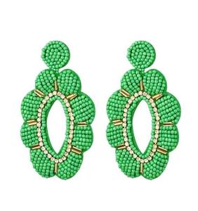 Pendientes y aros con forma de estrella, bordados a mano con cuentas, para bodas, fiestas, pendientes étnicos festivos, estilo bohemio. - Product Image 2