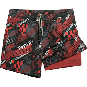 Shorts de sport décontractés pour hommes en tissu éponge, séchage rapide, anti-plis, avec ourlet fendu, taille élastique, respirants, pour le yoga - Product Image 1