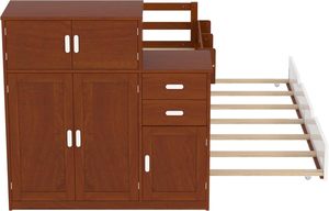 Marco de cama de madera de nogal tamaño doble elegante con cabecero y estribo muebles de dormitorio tradicionales resistentes y duraderos de fácil montaje - Product Image 6