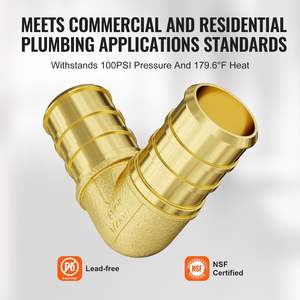 ข้อต่อท่อทองเหลืองขนาด1/2นิ้วแบบหนีบ50ชิ้นสำหรับระบบทำความร้อน - Product Image 5